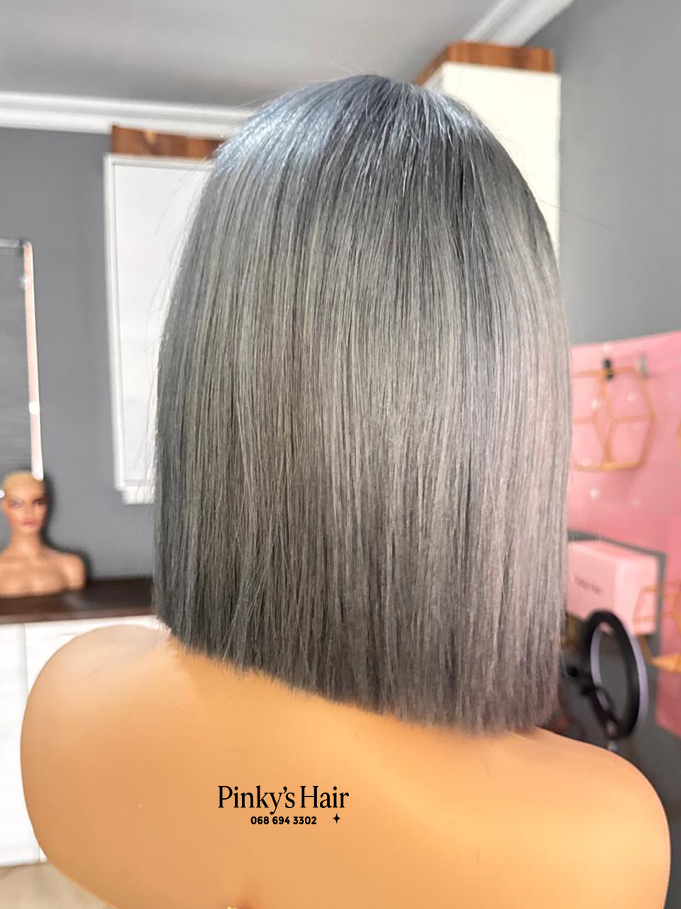 Grey Vietnam Bob Wig