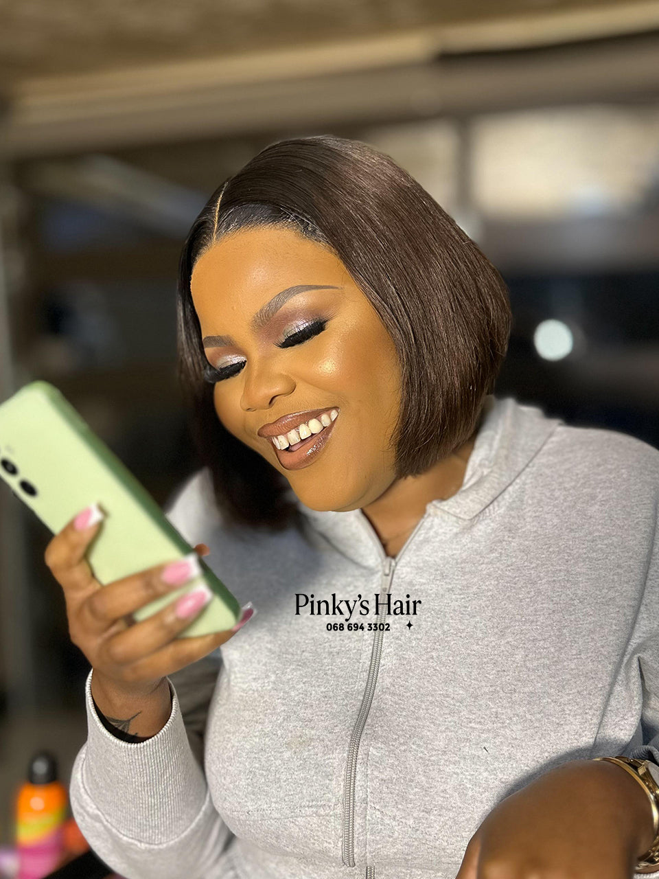 The Khanyi Pearl' Vietnam T2/#4 5*5 Glueless Bob Wig